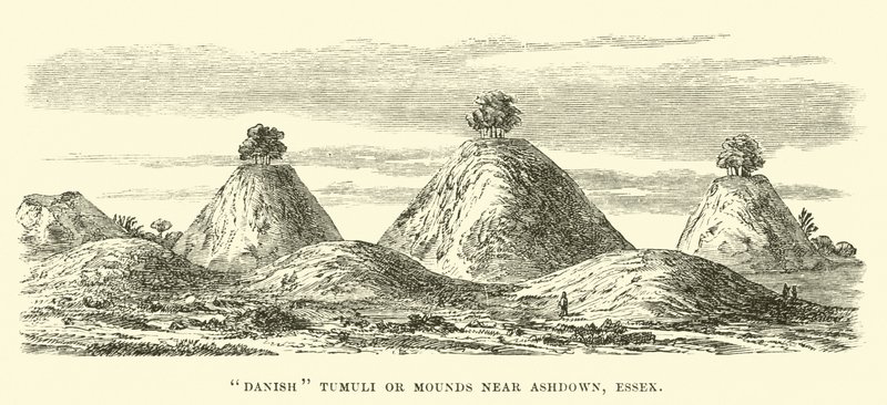 Danske Tumuli eller Mounds nær Ashdown, Essex af English School