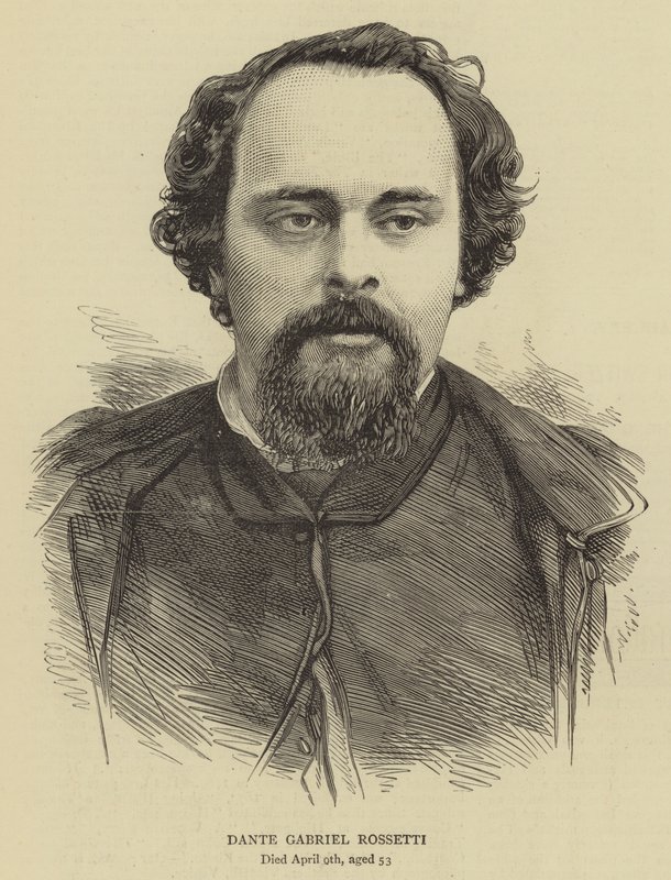 Dante Gabriel Rossetti (kobberstik) af English School
