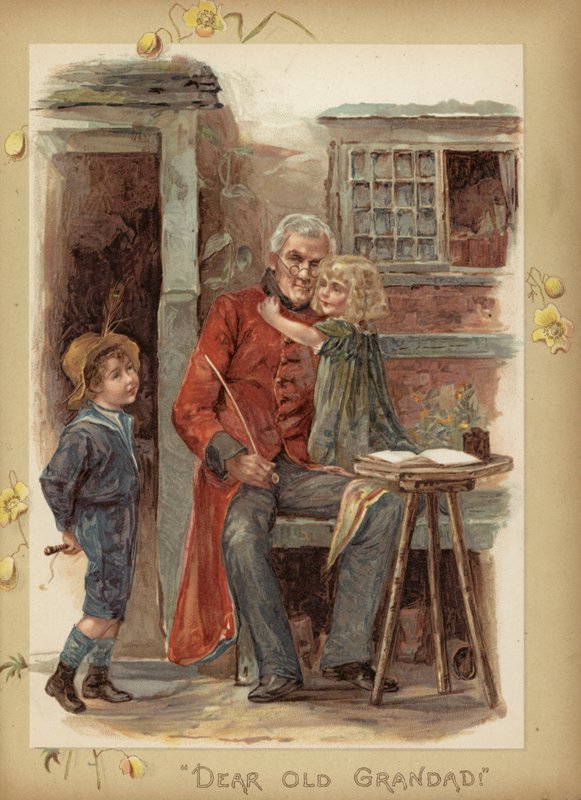 Kære gamle bedstefar! (chromolitho) af English School