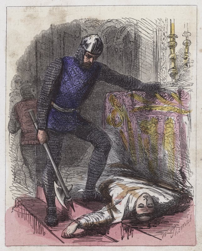 Death of a Becket (farvet gravering) af English School