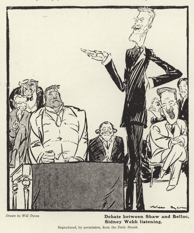 Debat mellem George Bernard Shaw og Hillaire Belloc af English School