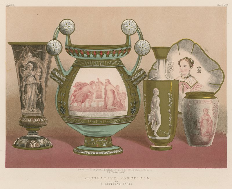Dekorativt porcelæn af E Rousseau, Paris af English School