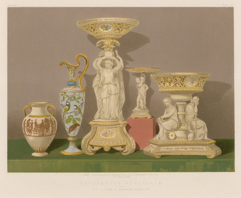 Dekorativt porcelæn af Sir J Duke and Nephews, Burslem af English School