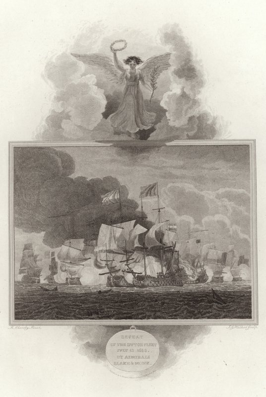 Nederlag af den hollandske flåde, 13. juli 1653, af admiralerne Blake og Monk af English School