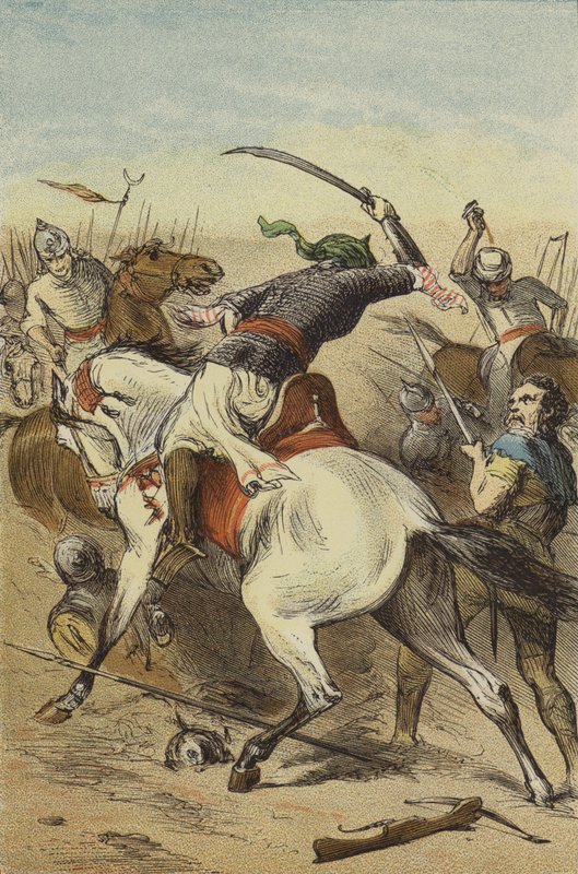 Nederlag for tilhængerne af Walter the Penniless (farvet gravering) af English School