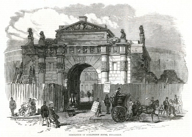 Nedrivning af Burlington House, Piccadilly af English School