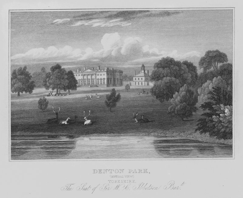 Denton Park, General View, Yorkshire, The Seat of Sir W C Ibbetson, Baronet (gravering) af English School