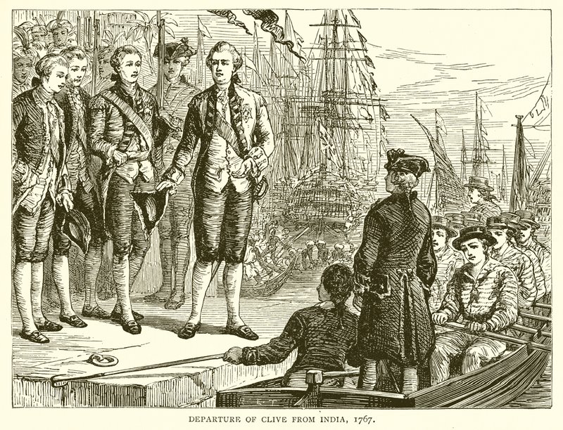 Clives afgang fra Indien, 1767 af English School