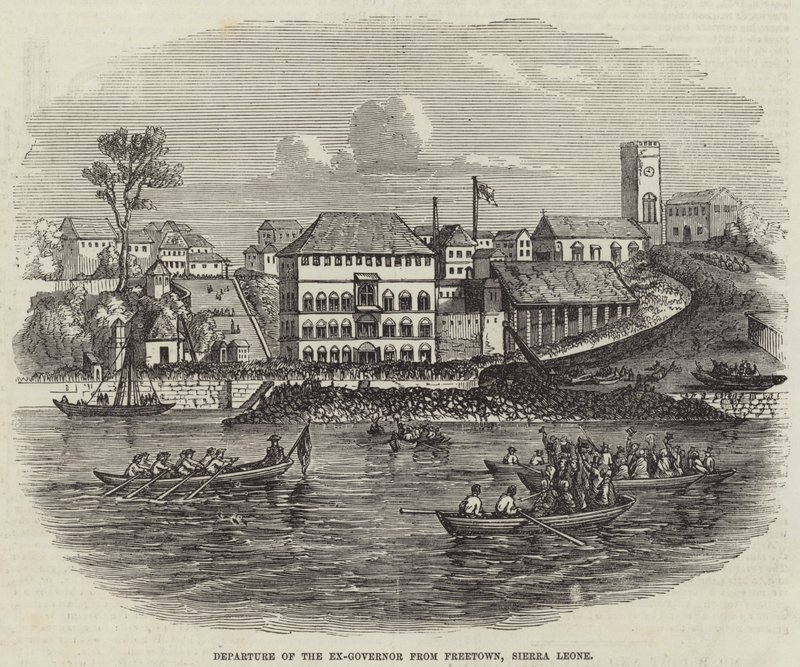 Ex-guvernørens afgang fra Freetown, Sierra Leone af English School