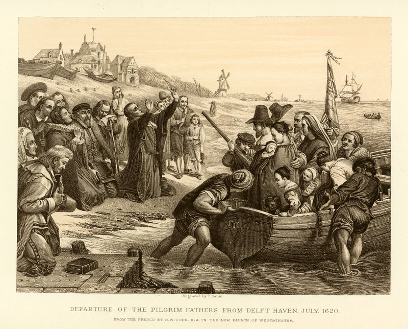 Pilgrimsfædrenes afgang fra Delft Haven af English School