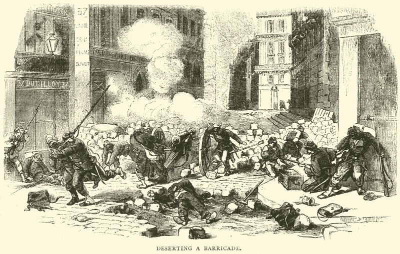 Forlader en barrikade, april 1871 af English School