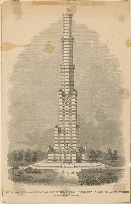 Design af Charles Burton til ombygningen af Crystal Palace af English School