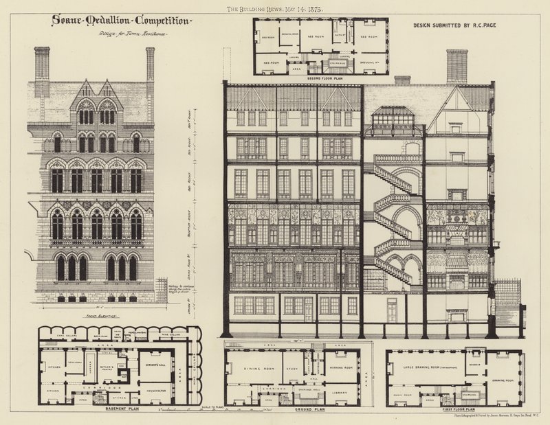 Design for Town Residence (gravering) af English School