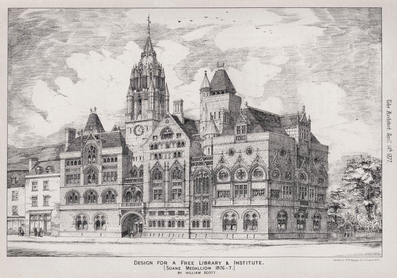 Design til et gratis bibliotek og institut, Soane Medallion af English School