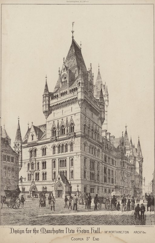 Design til Manchester New Town Hall af English School