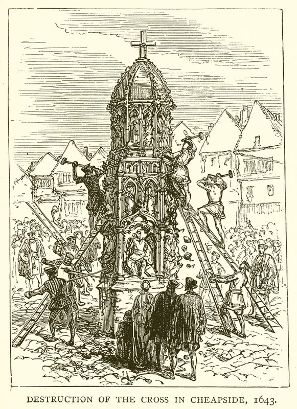 Ødelæggelse af korset i Cheapside, 1643 af English School