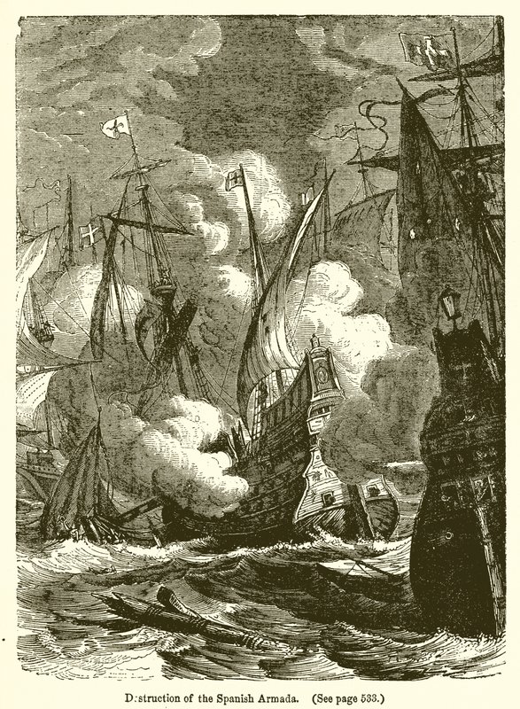 Ødelæggelse af den spanske armada af English School