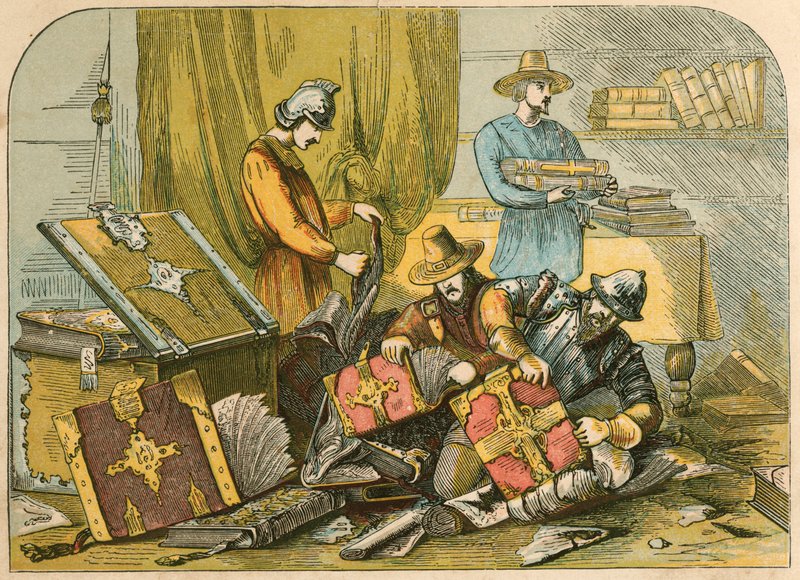 Ødelæggelse af manuskripter og missaler i Oxford under Edward VI af English School