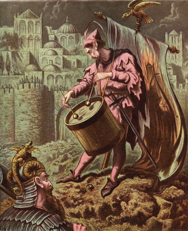 Diabolus-trommeslager foran Mansouls mure af English School