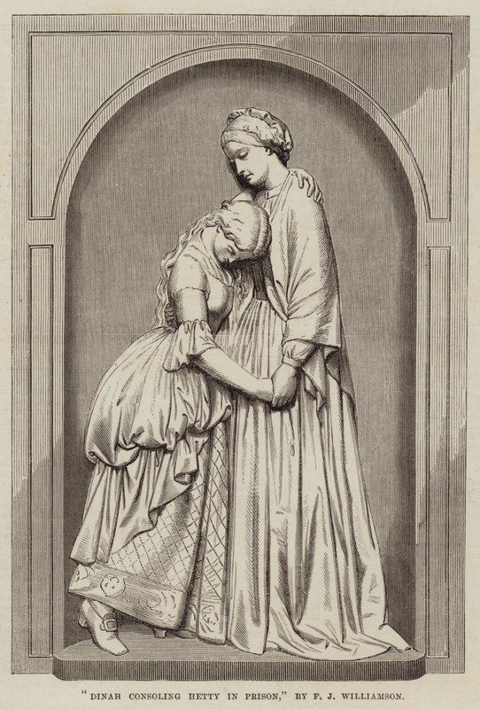 Dinah trøster Hetty i fængslet, af F J Williamson af English School
