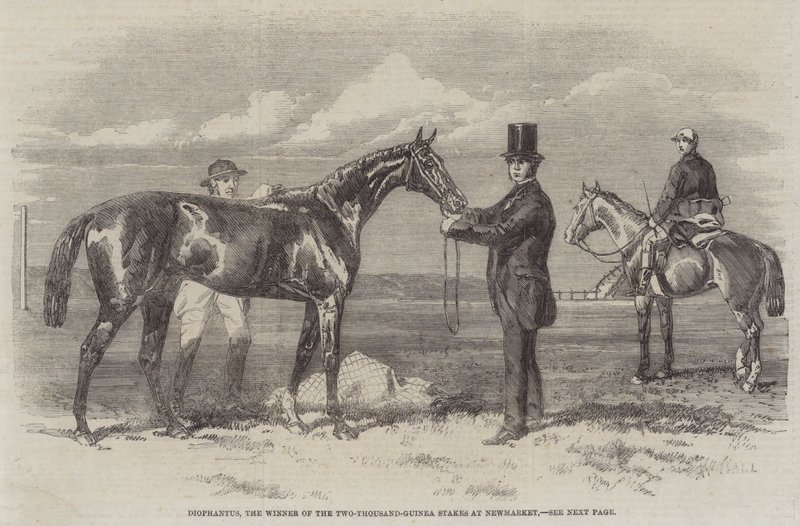 Diophantus, vinderen af de to tusinde Guinea-indsatser på Newmarket (gravering) af English School