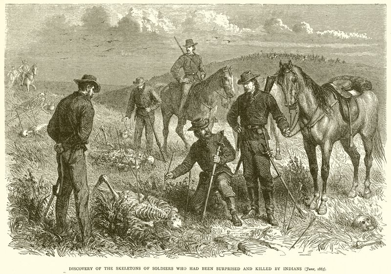 Opdagelsen af skeletterne af soldater, der var blevet overrasket og dræbt af indianere (juni 1867) af English School