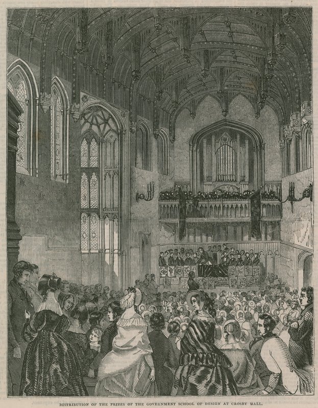 Distribution af Government School of Design i Crosby Hall af English School