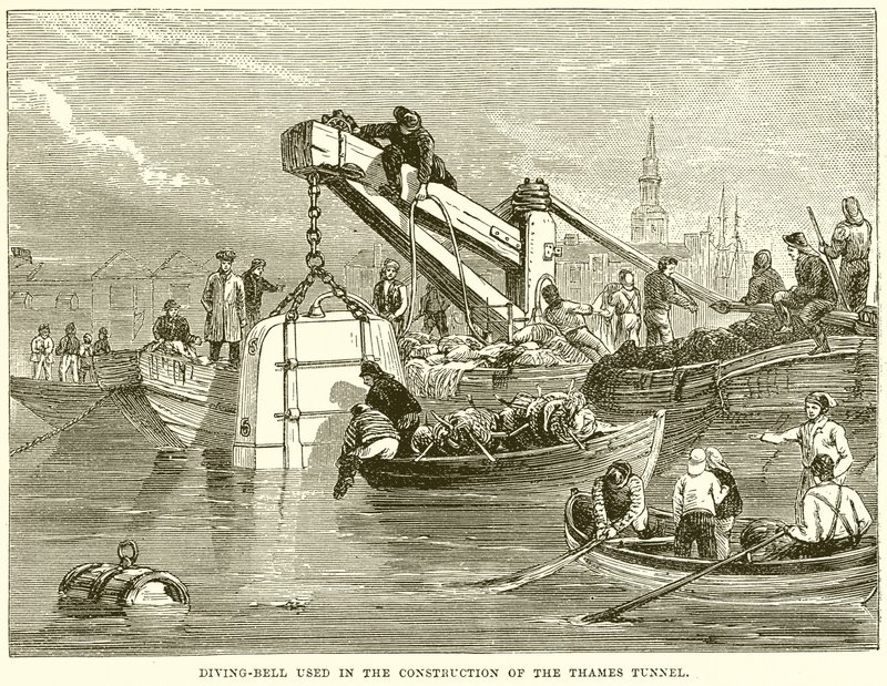 Diving-Bell brugt i konstruktionen af Thames Tunnel af English School