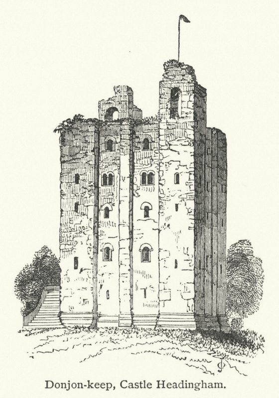 Donjon-keep, Castle Headingham (kobberstik) af English School