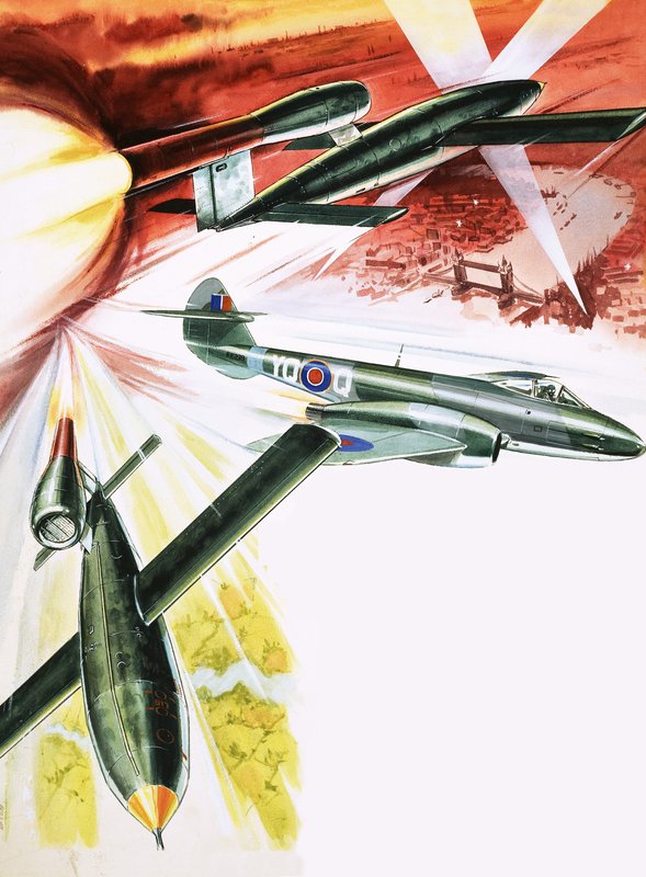 Doodlebug. V1 Flying Bomb af English School