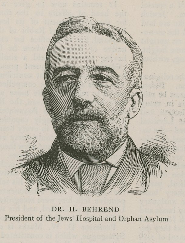 Dr H Behrend, præsident for Jødehospitalet og Orphan Asylum af English School