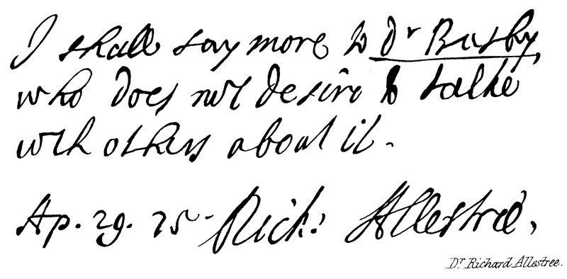 Dr. Richard Allestree af English School
