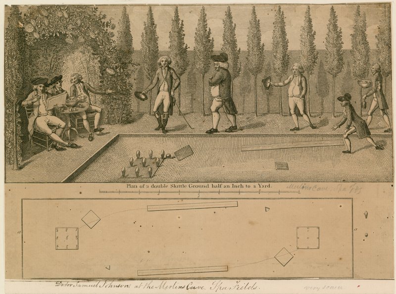 Dr. Samuel Johnson ved Merlins Cave, Spa Fields af English School