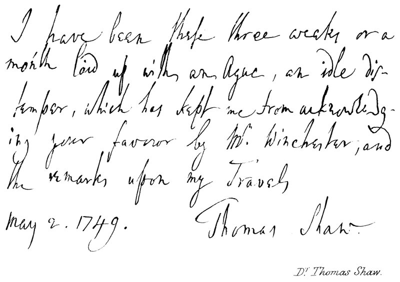 Dr. Thomas Shaw af English School