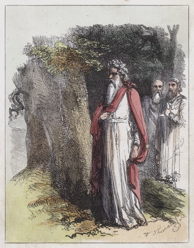 Druider (farvet gravering) af English School