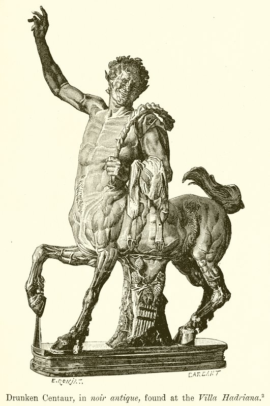 Drunken Centaur, i Noir Antique, fundet på Villa Hadriana af English School