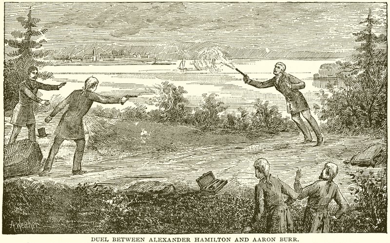 Duel mellem Alexander Hamilton og Aaron Burr af English School