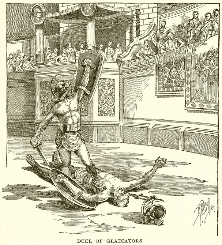 Duel af Gladiatorer af English School
