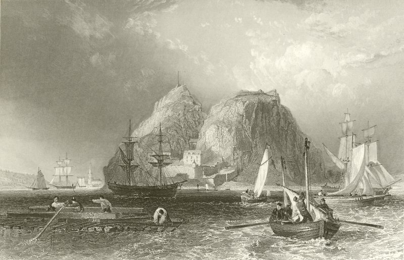 Dumbarton Castle på Clyde af English School