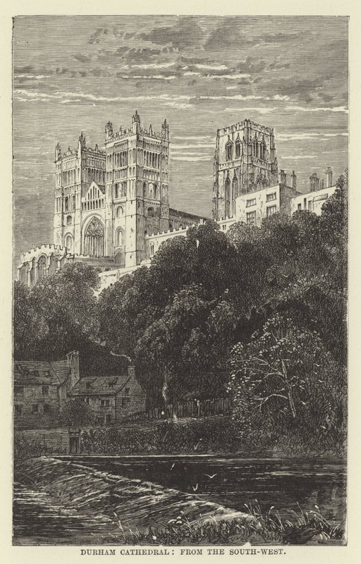 Durham Cathedral, fra sydvest af English School