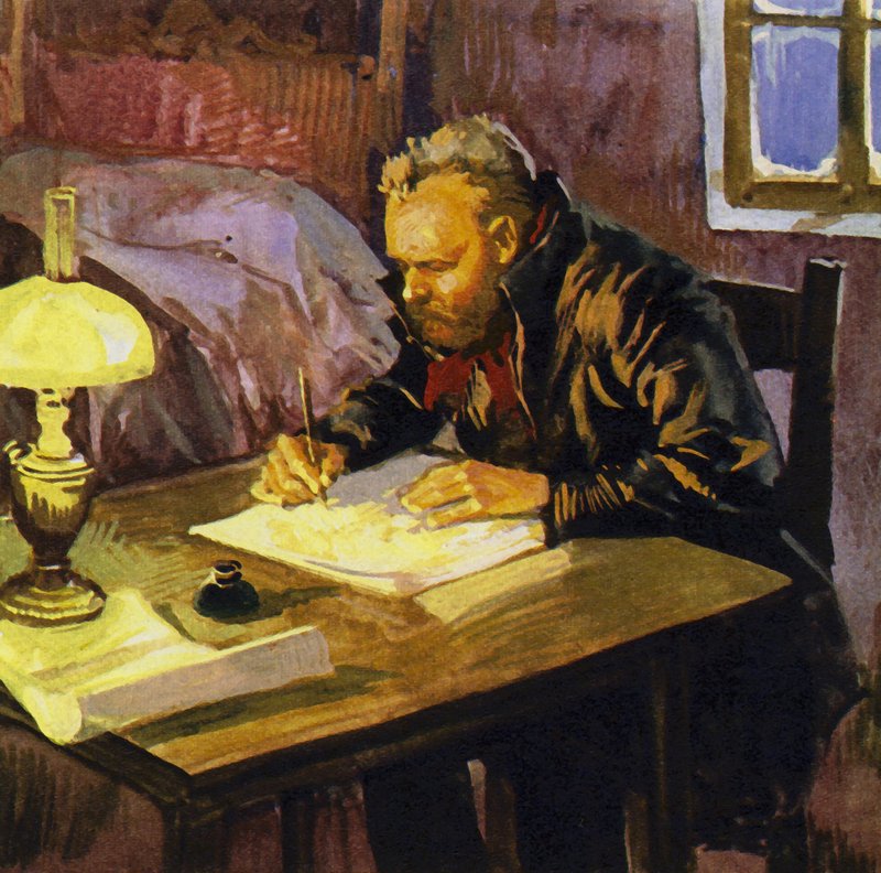 Dvorak skrev i lange timer i sit elendige logi af English School