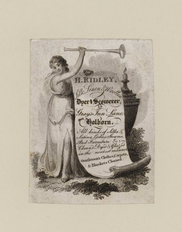 Dyer and Scowerer, H Ridley, handelskort af English School
