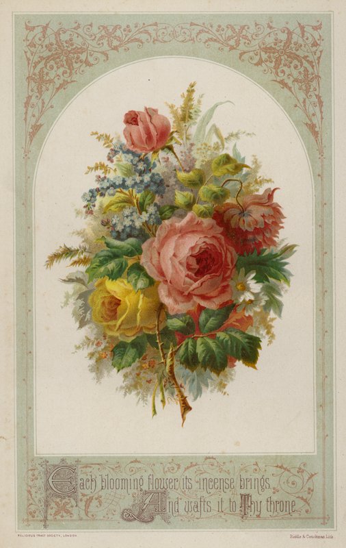 Hver blomstrende blomst bringer dens røgelse og fører den til din trone (farve litho) af English School
