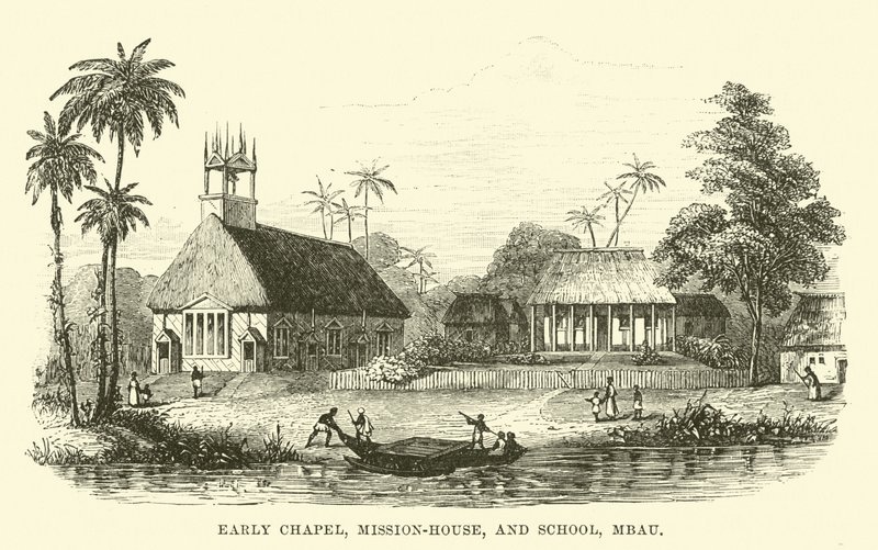 Tidlig kapel, missionshus og skole, Mbau af English School
