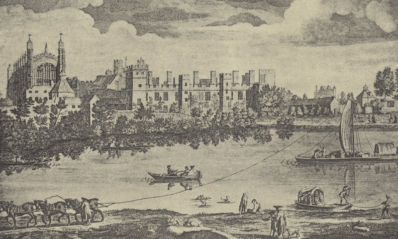 East View of the College, 1742 (gravure) af English School
