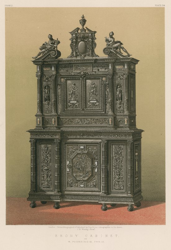 Ibenholt kabinet af M Fourdinois, Paris af English School