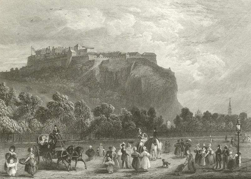 Edinburgh Castle fra Princes Street af English School