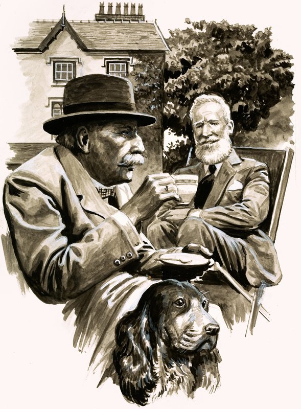 Edward Elgar og George Bernard Shaw tager te af English School