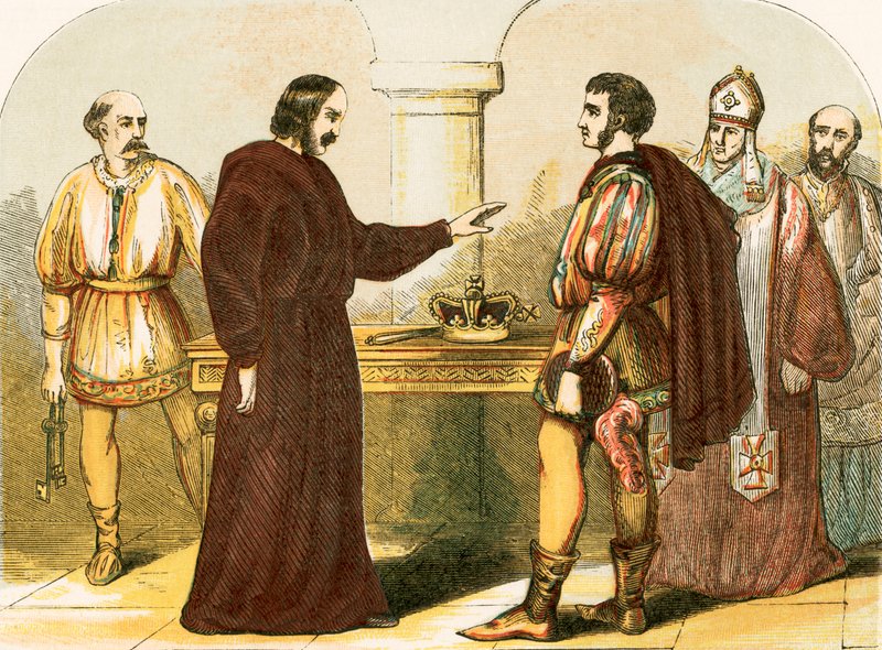 Edward II, der træder tilbage fra sin royalty af English School
