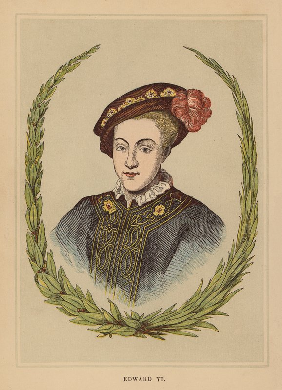Edward VI (farvelagt kobberstik) af English School